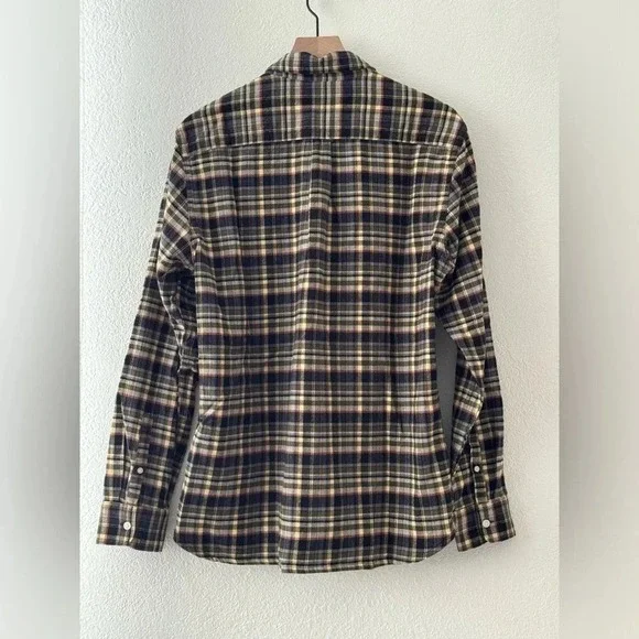EVERLANE Men's Plaid Flannel Button Down Shirt Long Sleeve Beechwood Size L - Picture 12 of 13
